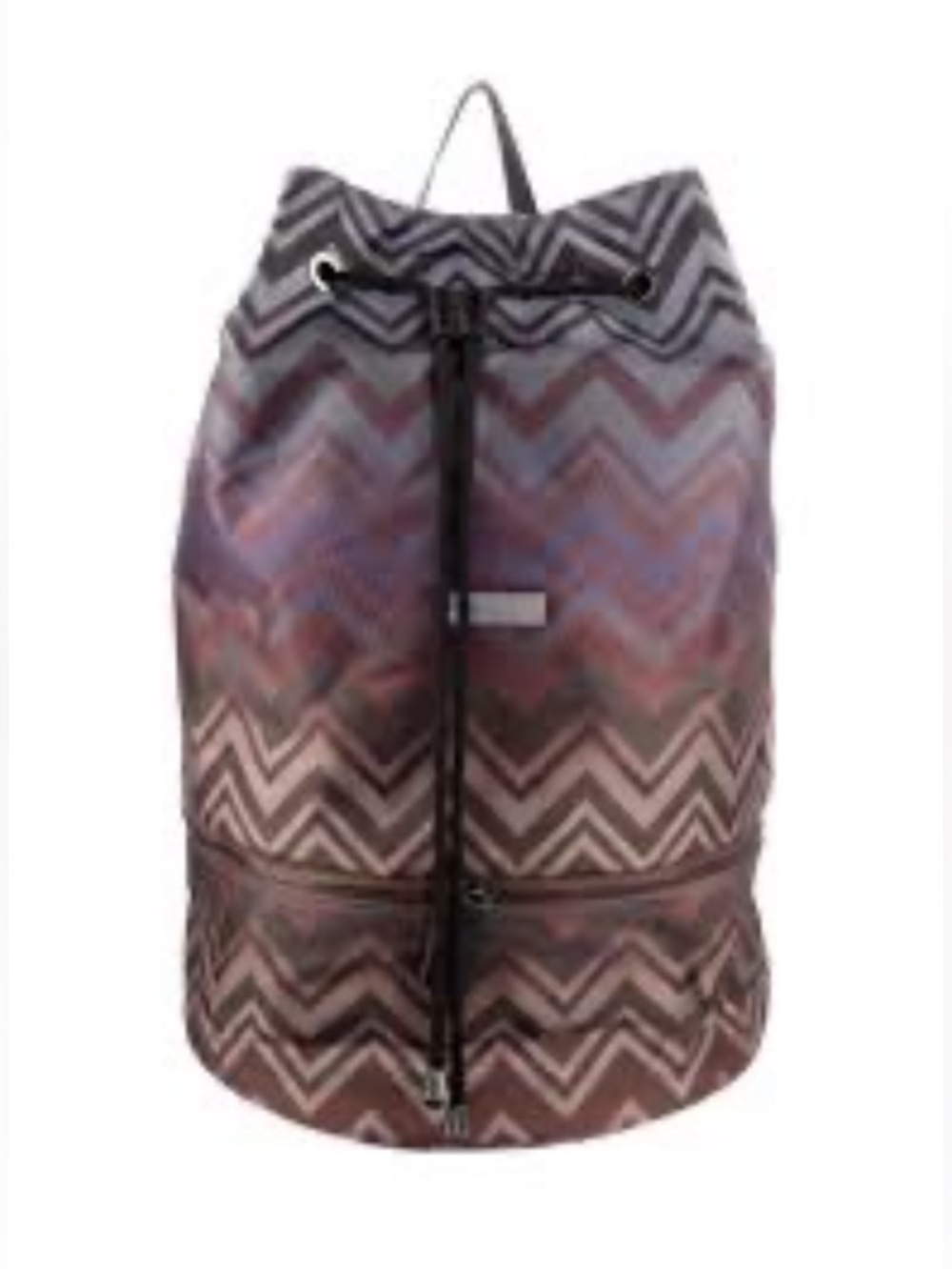 Missoni Parfum Round Weekend Travel Backpack featuring Signature Chevron Design